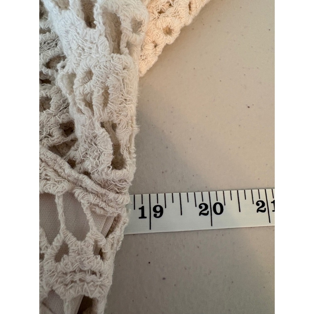 Est. 1946 Womens Ivory Crochet Lace V-Neck Sheath‎ Dress Boho L Cream - Picture 6 of 10